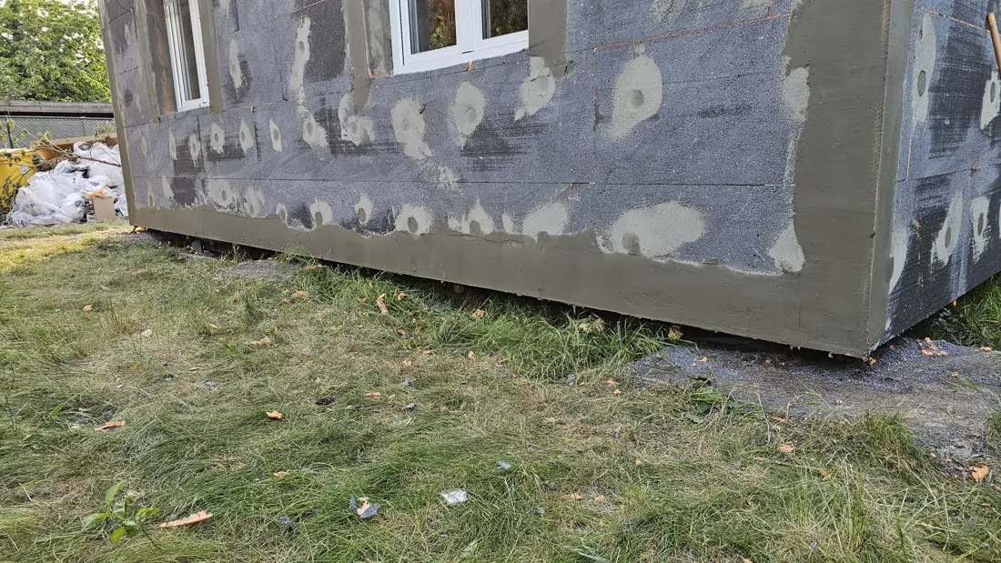 Gevelrenovatie — tijdens